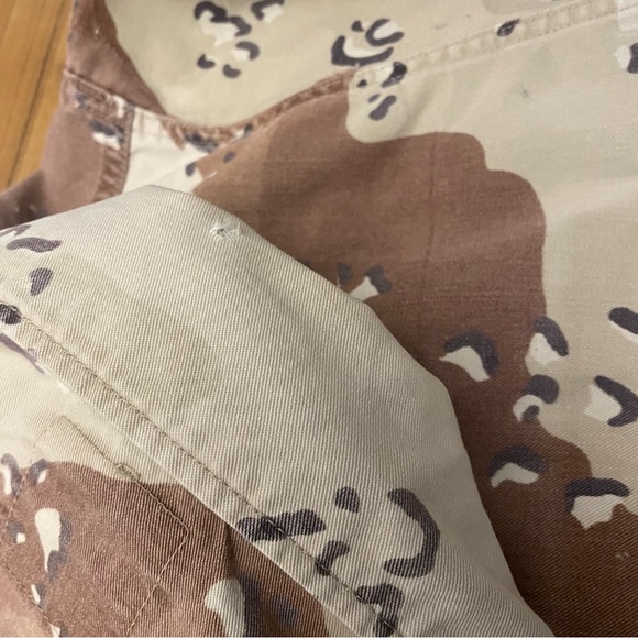 Vintage US Army Desert Storm Chocolate Chip Camo Combat Coat Jacket Medium Long - Picture 6 of 10